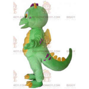 Costume de mascotte BIGGYMONKEY™ de petit dragon vert et jaune