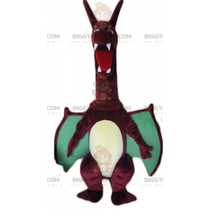 Στολή μασκότ BIGGYMONKEY™ Μεγάλος κόκκινος και πράσινος δράκος
