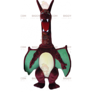 Disfraz de mascota BIGGYMONKEY™ Gran dragón rojo y verde con