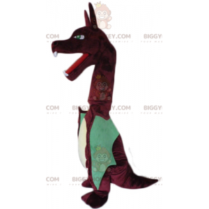 BIGGYMONKEY™ Mascot Costume Big Red and Green Dragon with Big