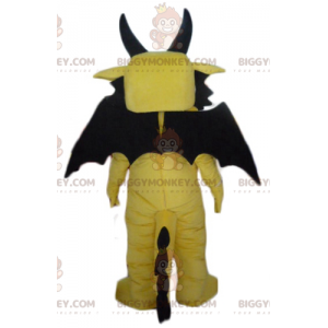 Divertido e impresionante disfraz de mascota de dragón amarillo
