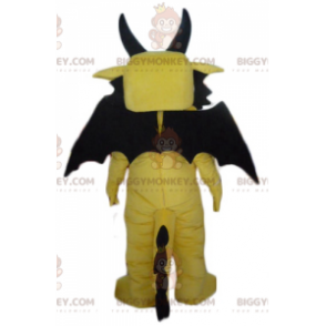 Traje de mascote de dragão amarelo e preto BIGGYMONKEY™