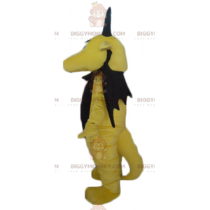 Traje de mascote de dragão amarelo e preto BIGGYMONKEY™