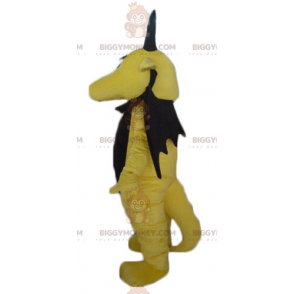 Costume de mascotte BIGGYMONKEY™ de dragon jaune et noir drôle