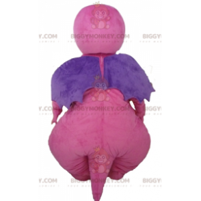 Seducente e colorato costume da mascotte drago rosa viola e