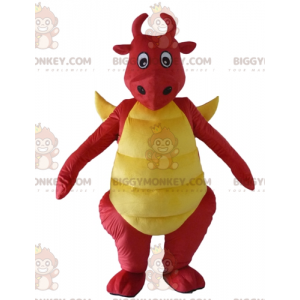 Dinosaurier Roter und Gelber Drache BIGGYMONKEY™ Maskottchen