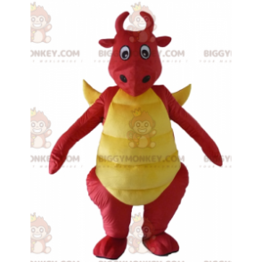 Costume da mascotte dinosauro drago rosso e giallo BIGGYMONKEY™
