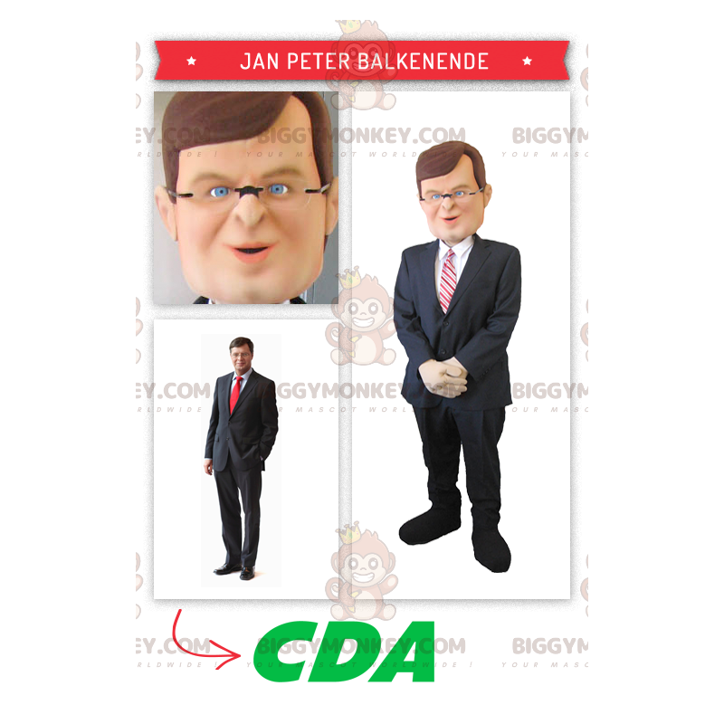 Costume da mascotte del politico olandese Jan Peter Balkenende