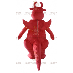 Costume da mascotte dinosauro drago rosso e giallo BIGGYMONKEY™