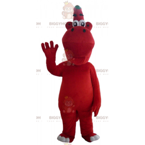 Originale e simpatico costume da mascotte drago rosso e verde