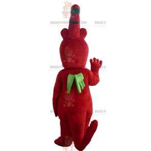 Costume de mascotte BIGGYMONKEY™ de dragon rouge et vert