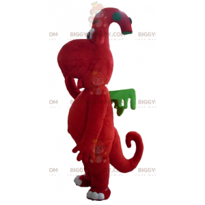 Originale e simpatico costume da mascotte drago rosso e verde