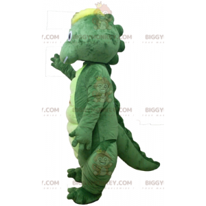 Grøn og gul dinosaurkrokodille BIGGYMONKEY™ maskotkostume -
