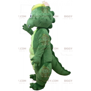 Traje de mascote de dinossauro crocodilo BIGGYMONKEY™ verde e