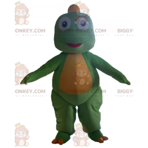 Traje de mascote de dinossauro verde e amarelo BIGGYMONKEY™