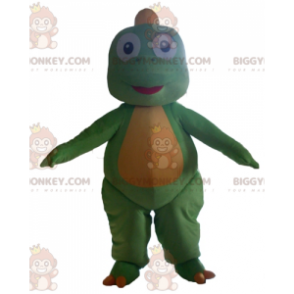 Costume de mascotte BIGGYMONKEY™ de dinosaure vert et jaune