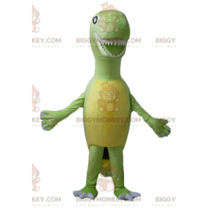 Jättegrön och gul dinosaurie Tyrex BIGGYMONKEY™ maskotdräkt -
