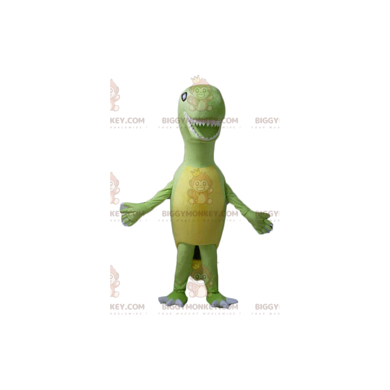 Giant Green and Yellow Dinosaur Tyrex BIGGYMONKEY™ Mascot