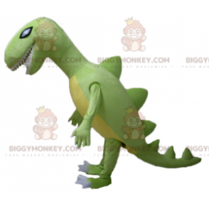 Costume mascotte gigante Tyrex dinosauro verde e giallo