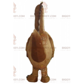 Stor jätte brun och vit dinosaurie BIGGYMONKEY™ maskotdräkt -