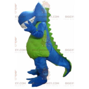 Κοστούμι μασκότ Μπλε Λευκό Πράσινο Δράκο Δεινόσαυρος