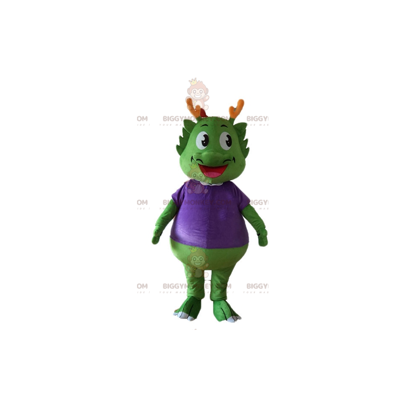 Costume de mascotte BIGGYMONKEY™ de dinosaure vert habillé en