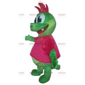 BIGGYMONKEY™ Costume da mascotte Drago dinosauro verde con