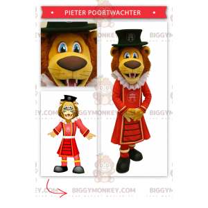 Lion BIGGYMONKEY™ Mascot Costume Dressed As A King -