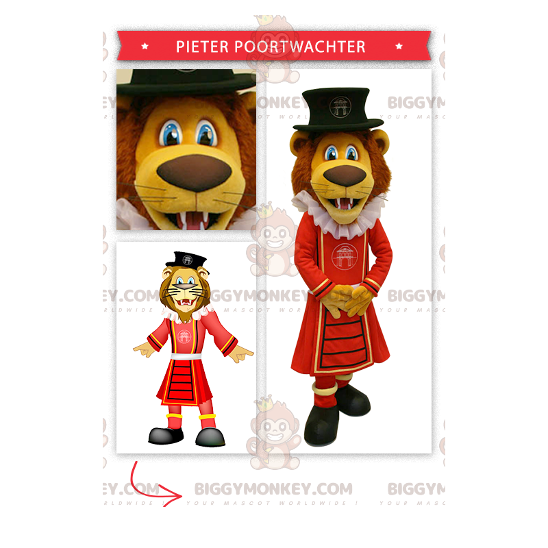 Costume de mascotte BIGGYMONKEY™ de lion habillé en roi -