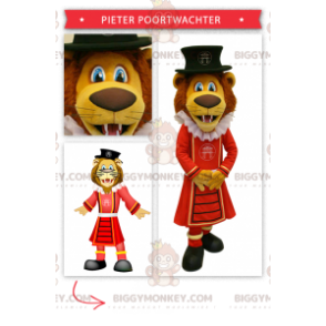 Lion BIGGYMONKEY™ Mascot Costume Dressed As A King -
