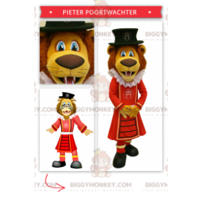 Lion BIGGYMONKEY™ Mascot Costume Dressed As A King –