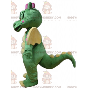 Bonito disfraz de mascota BIGGYMONKEY™ de dragón verde