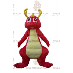 BIGGYMONKEY™ Disfraz de mascota de dinosaurio rosa y amarillo