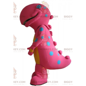 BIGGYMONKEY™ Big Dinosaur Pink og Gul Blå Polka Dots