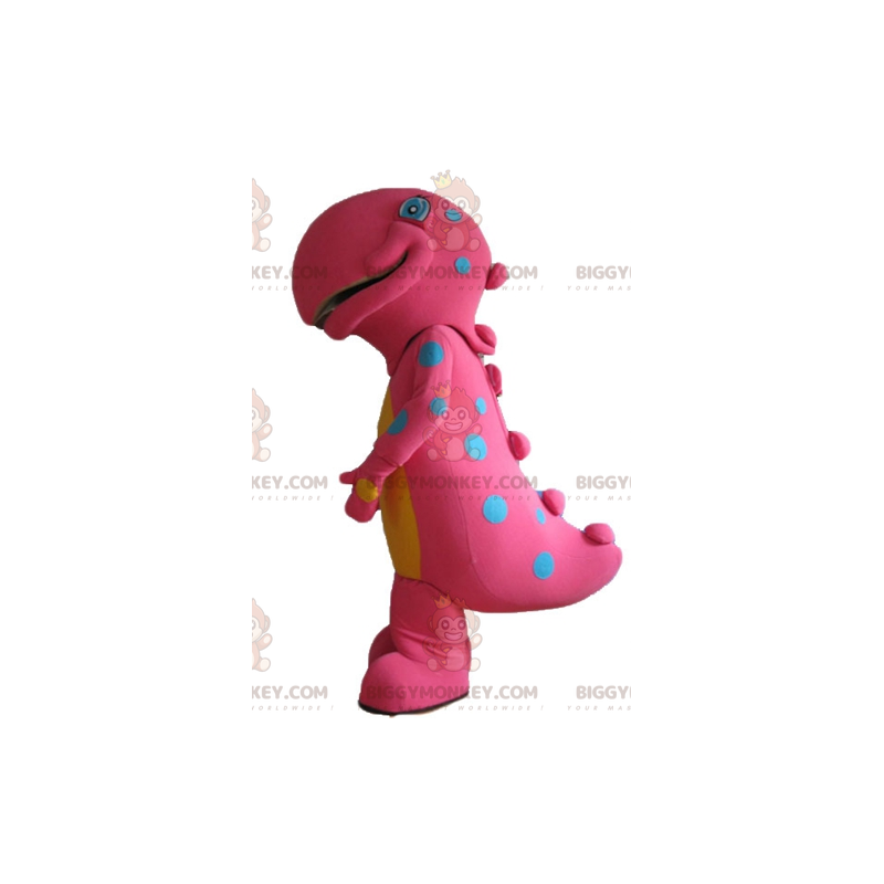 BIGGYMONKEY™ Big Dinosaur Pink og Gul Blå Polka Dots