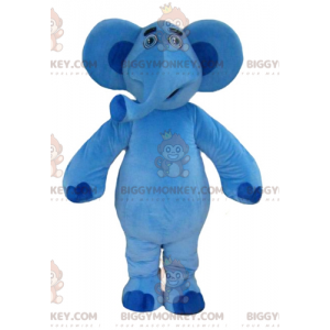 Costume de mascotte BIGGYMONKEY™ de gros éléphant bleu très