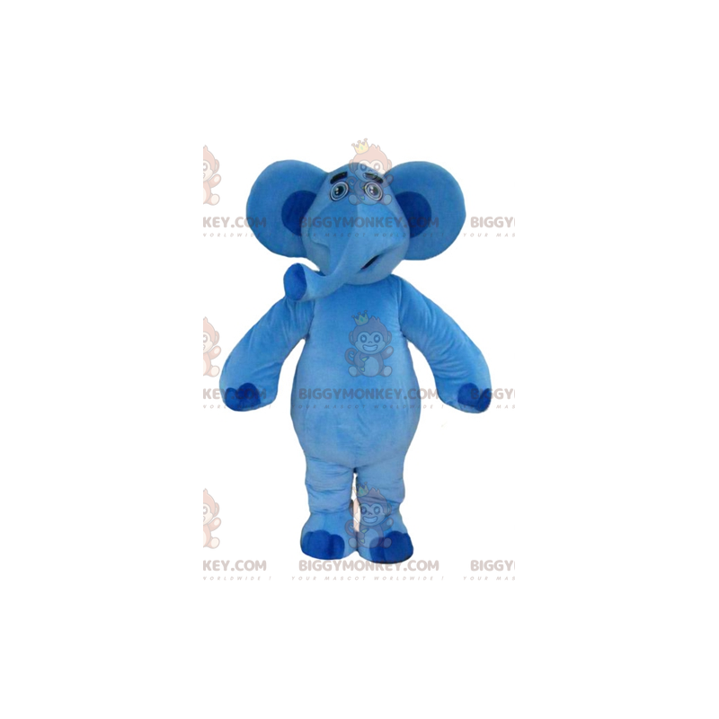 Costume de mascotte BIGGYMONKEY™ de gros éléphant bleu très