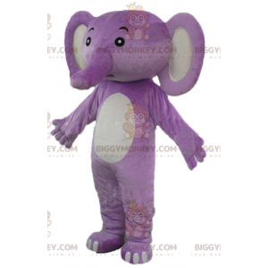 Kostým maskota fialového a bílého slona BIGGYMONKEY™ –