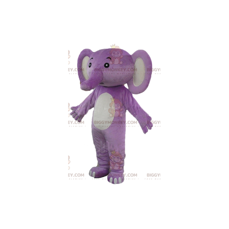 Costume mascotte BIGGYMONKEY™ elefante viola e bianco -