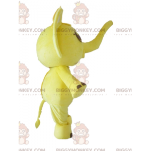 BIGGYMONKEY™ Mascot Costume Yellow and White Elephant with Bow