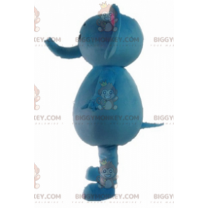 Bonito y colorido disfraz de mascota de elefante azul y rosa