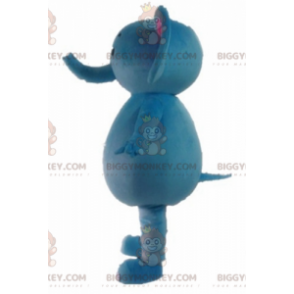 Costume de mascotte BIGGYMONKEY™ d'éléphant bleu et rose mignon