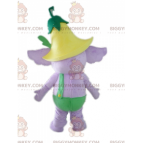 BIGGYMONKEY™ Mascot Costume Purple Elephant In Green Outfit