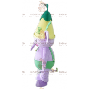 Disfraz de mascota BIGGYMONKEY™ Elefante morado en traje verde