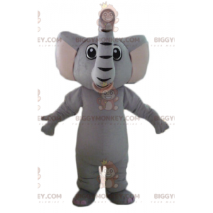 Helt anpassningsbar grå elefant BIGGYMONKEY™ maskotdräkt -