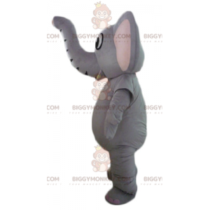 Traje de mascote de elefante cinza BIGGYMONKEY™ totalmente