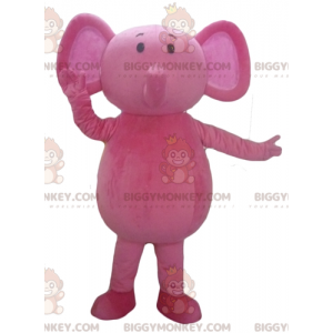 Helt anpassningsbar rosa elefant BIGGYMONKEY™ maskotdräkt -