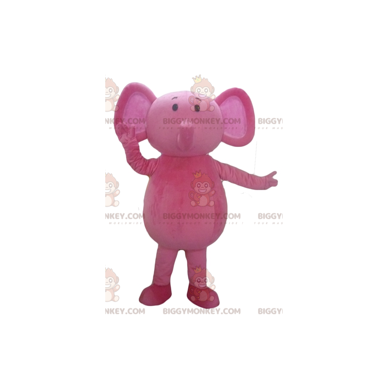 Disfraz de mascota BIGGYMONKEY™ de elefante rosa completamente
