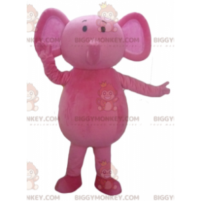 Fuldt tilpasselig pink elefant BIGGYMONKEY™ maskotkostume -