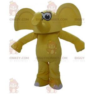 Disfraz de mascota BIGGYMONKEY™ Elefante amarillo con orejas